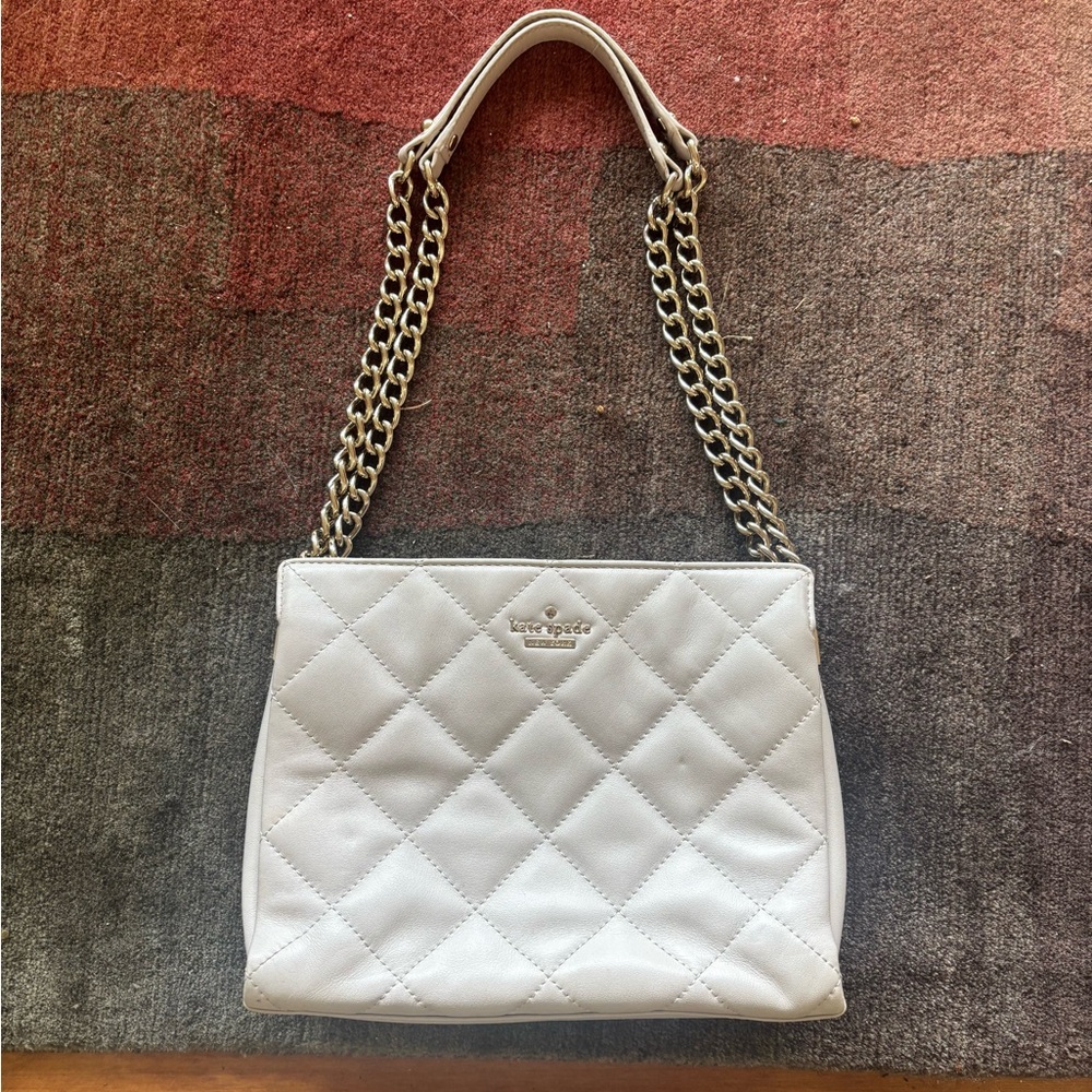 Kate Spade Cream Quilted Convertible Strap Bag